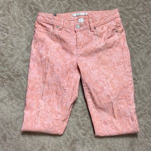 LC Lauren Conrad Pink Floral Jacquard Jeans